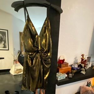 Free people gold mini dress